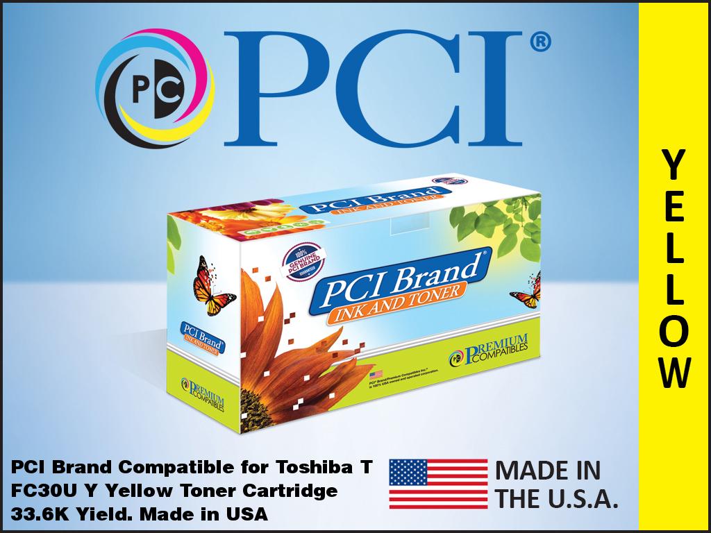 Picture of PCI T-FC30U-Y-PCI 33.6K Yard New Compatible Toshiba Yellow Toner Cartridge for E-Studio 2050C, 2051C 2550C 2551C