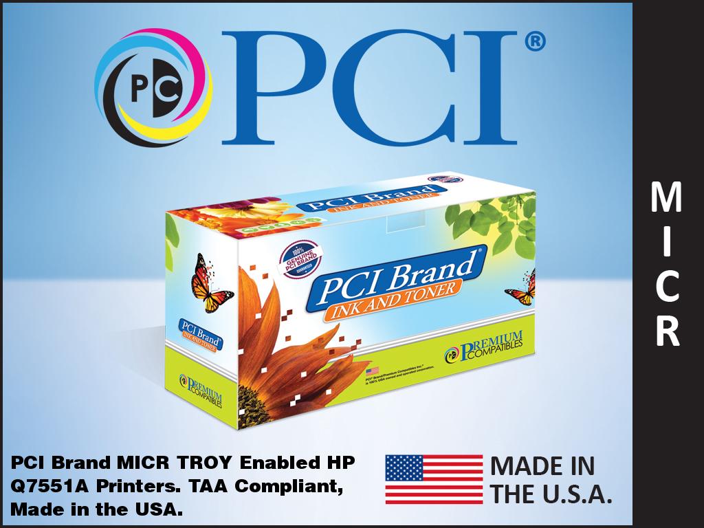 0281201001- MICR Toner Cartridge for Sustainable HP Q7551A 02-81201-001 - 6500 Page Yield -  PCI, 0281201001-PCI