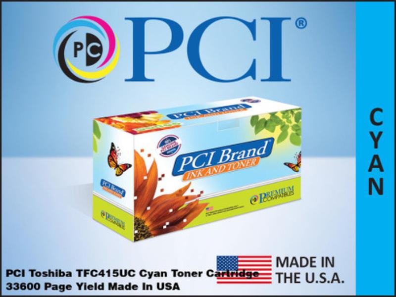 Picture of Toshiba TFC415UC-PCI Toner Cartridge&#44; Cyan - 33600 Page Yield