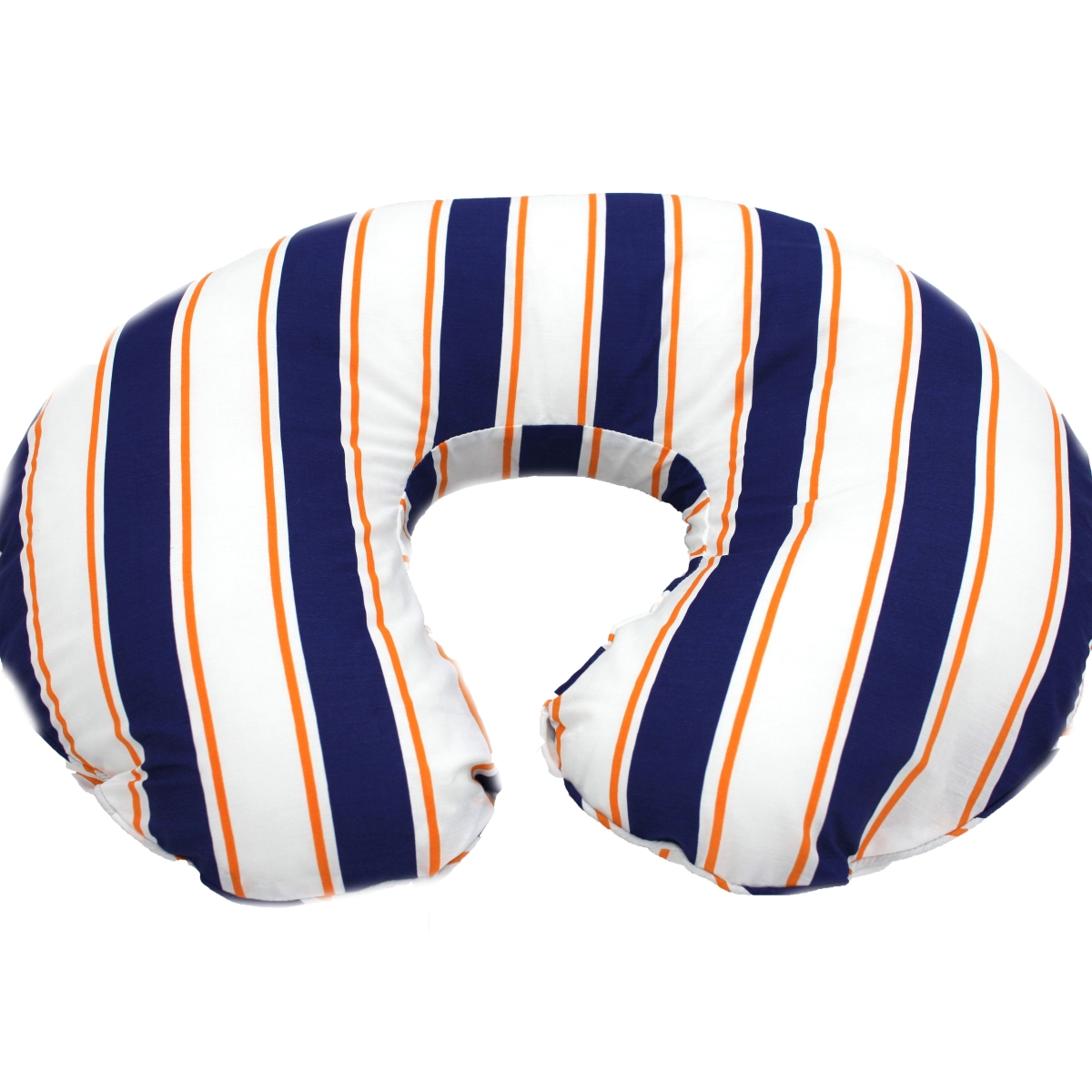Picture of Pam Grace Creations All Star Stripped Sports Nursing Pillow Cover  Navy  Orange &amp; White