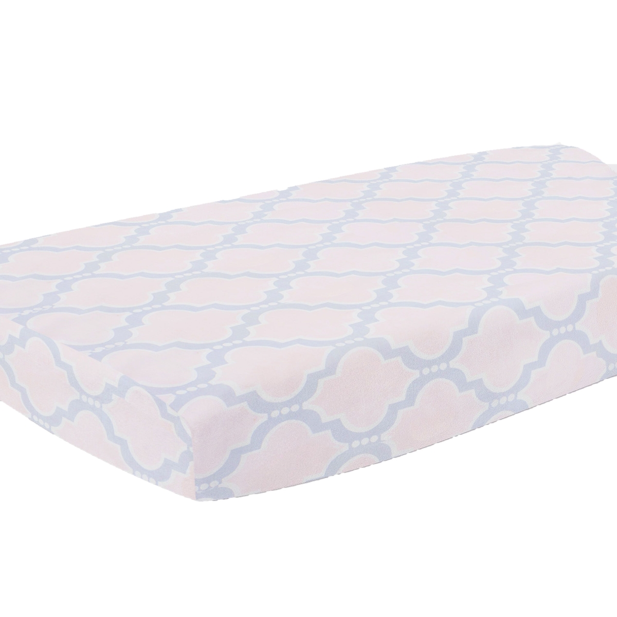 Picture of Pam Grace Creations CPC-PkMedallion 32 x 16 x 5 in. Pink Medallion Changing Pad Cover  Pink &amp; Grey