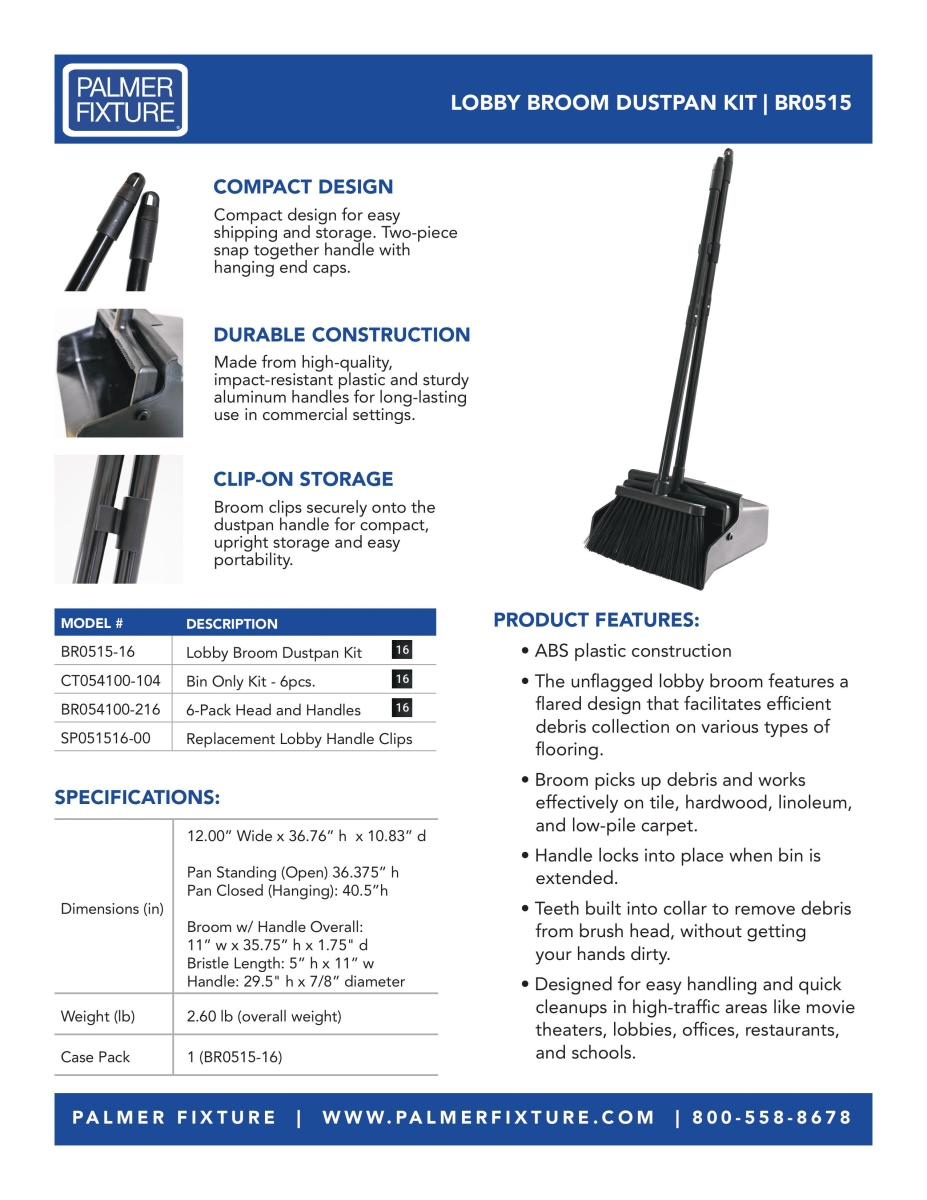BR051516 Lobby Dustpan & Broom Kit