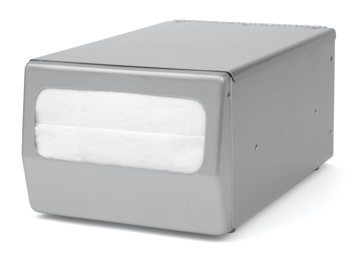 ND007113 Napkin Disp, Counter, Full Fold, Brushed Steel