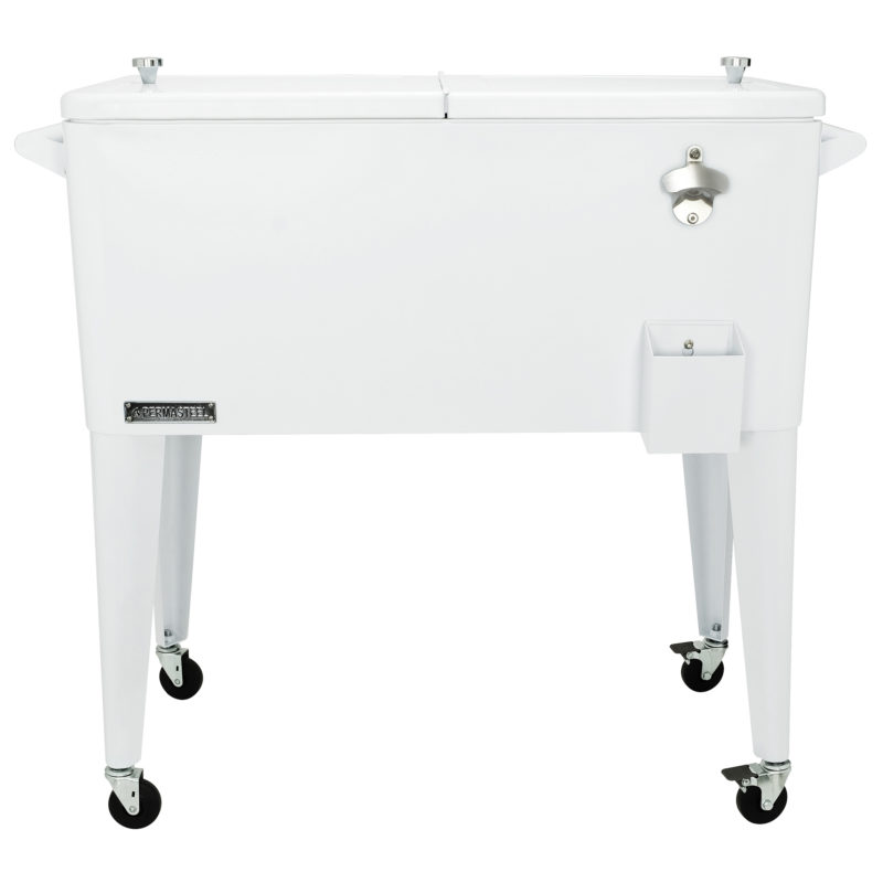Picture of Permasteel PS-203-WHT 80 qt. Portable Rolling Patio Cooler&#44; White