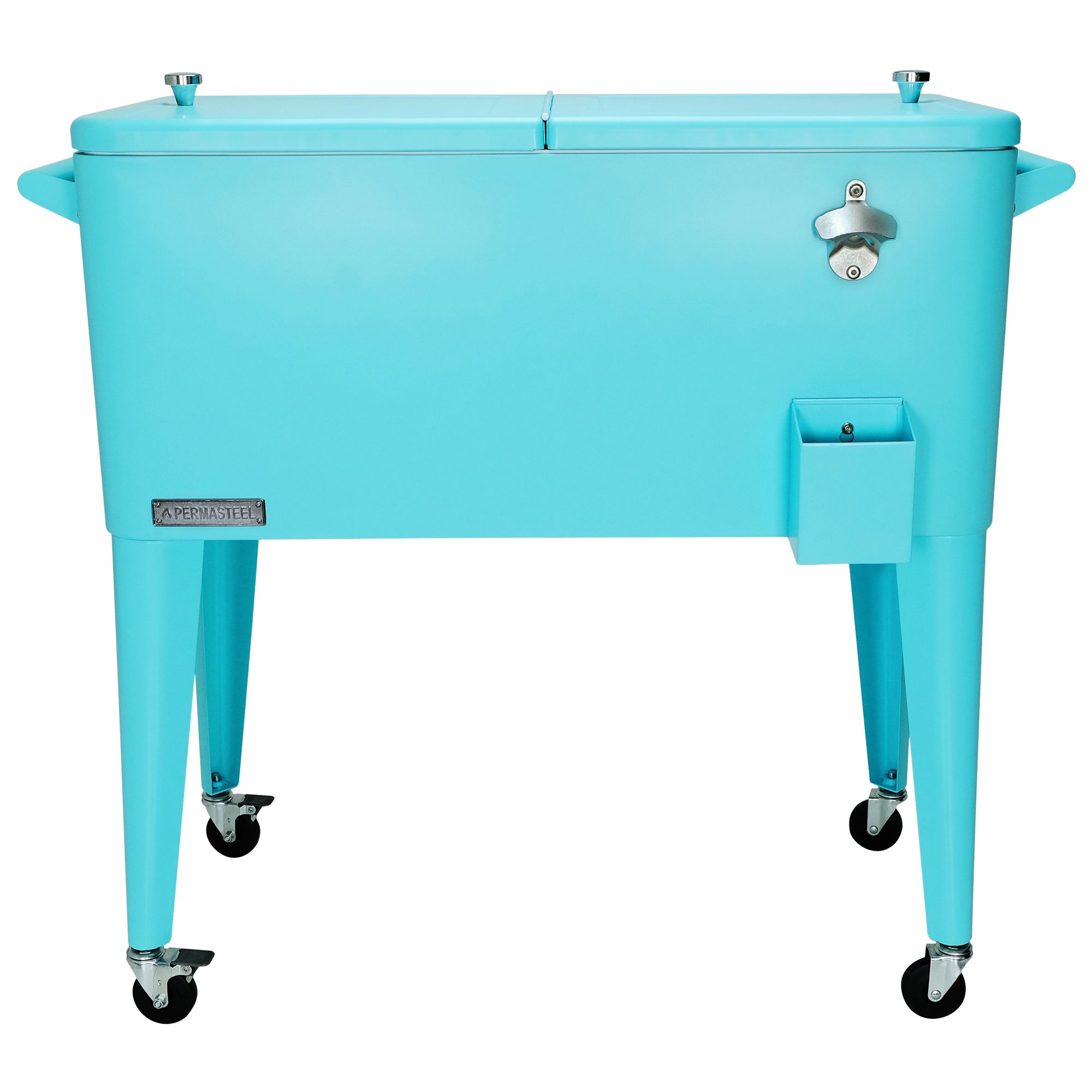 Picture of Permasteel PS-203-TURQ 80 qt. Portable Rolling Patio Cooler&#44; Turquoise