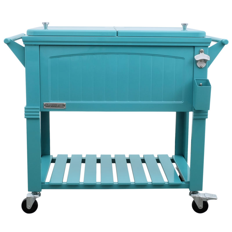 Picture of Permasteel PS-203F1-TEAL 80 qt. Portable Rolling Patio Cooler&#44; Teal