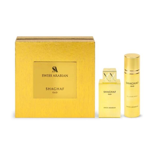 SOUD098574 Shaghaf Oud EDP Plus 75 ml Body Spray Gift Set for Unisex
