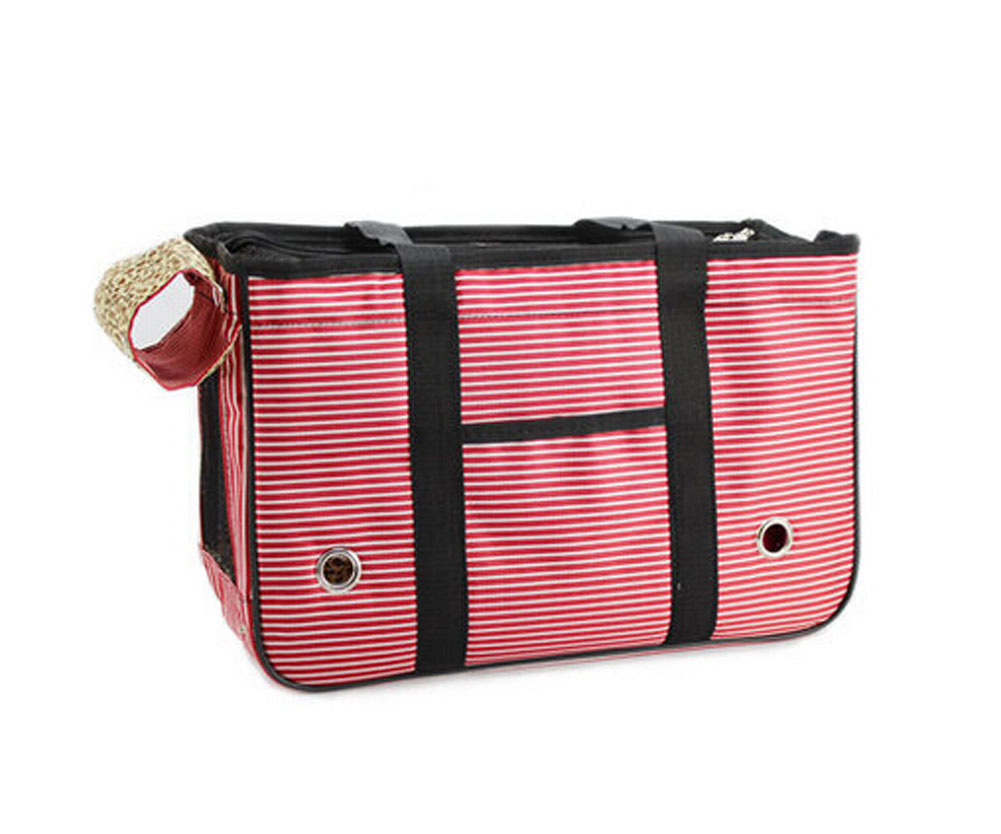 Picture of Panda Superstore PS-PET2975337011-ALAN02337 Lines Fashion Pet Carriers Tote Bag for Dogs & Cats&#44; Red
