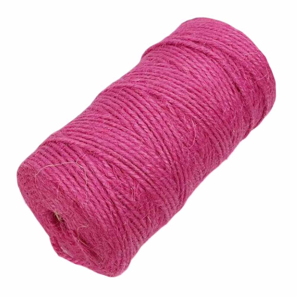 328 ft. 2mm DIY Jute Twine Packing Strings Decorating Rope, Pink - 2 Piece