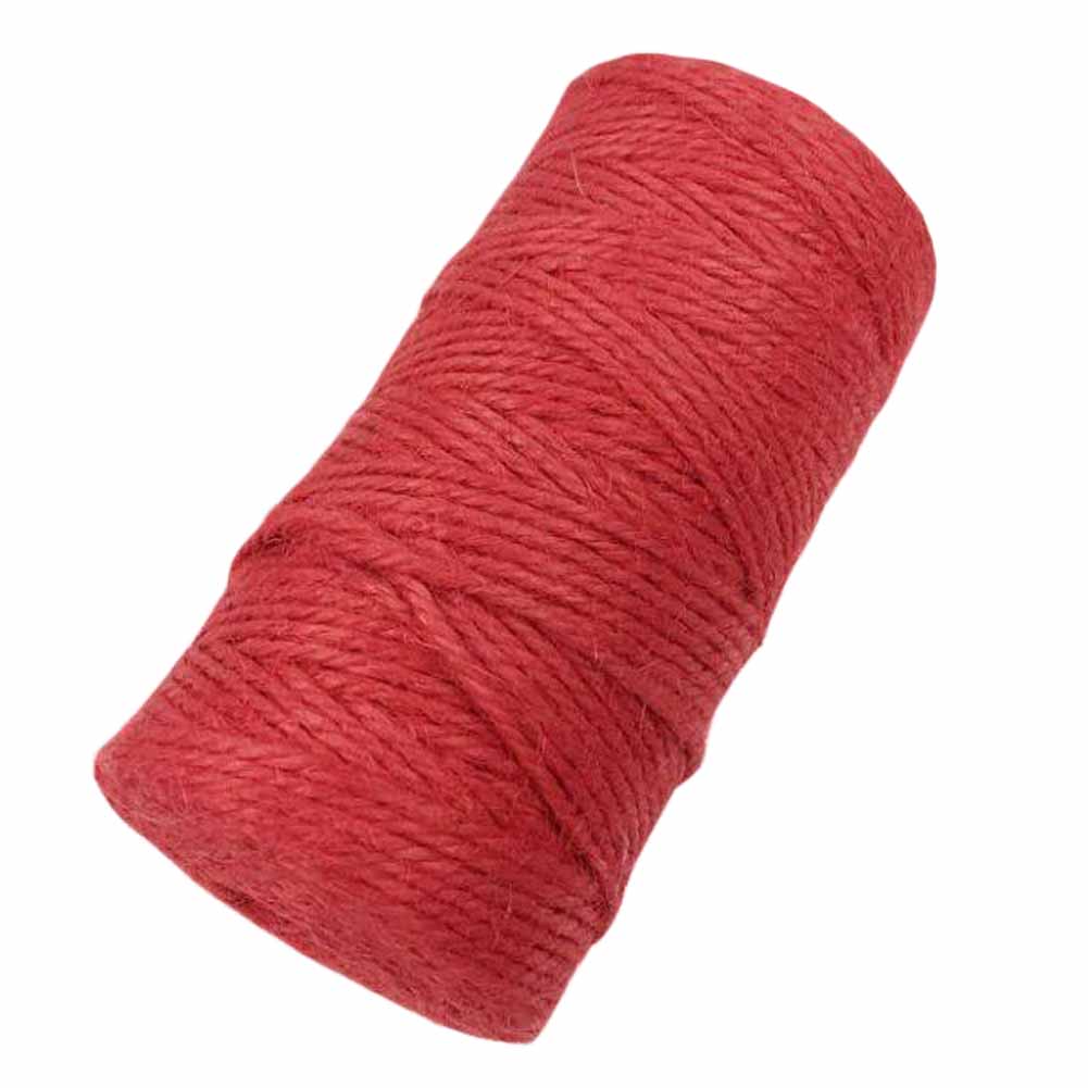 328 ft. 2mm DIY Jute Twine Packing Strings Decorating Rope, Red - 2 Piece