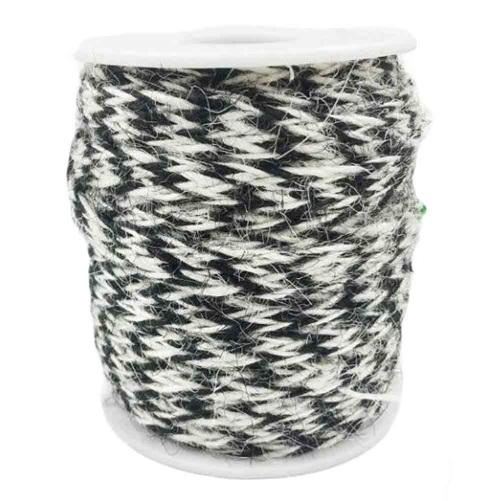 32 ft. 8mm Gift Packing String DIY Arts Decor Jute Twine, Black & White - 2 Piece