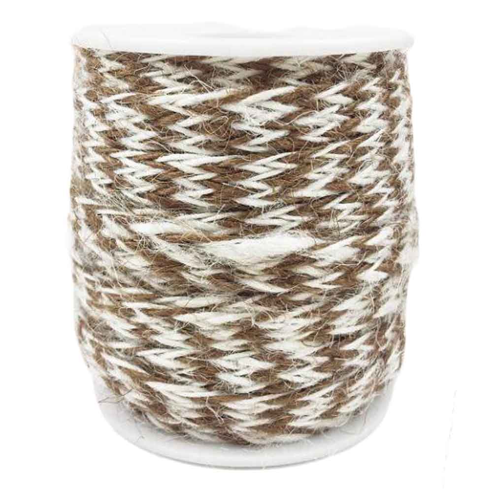32 ft. 8mm Gift Packing String DIY Arts Decor Jute Twine, Coffee & White - 2 Piece