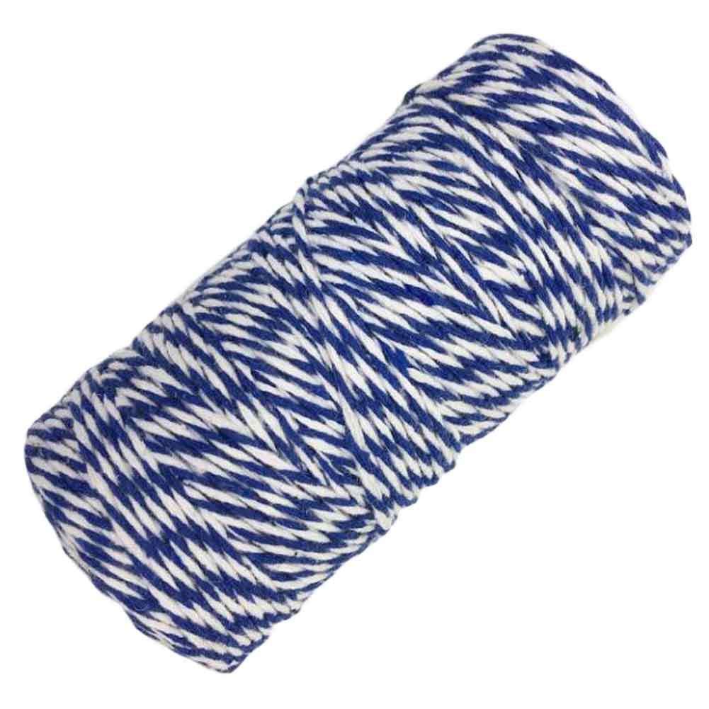 328 ft. 1 mm Cotton DIY Decorative Rope Packing Twine, Blue & White - 2 Piece