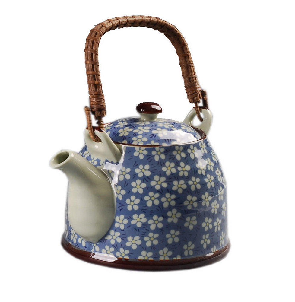 Picture of Panda Superstore PS-HOM367229011-EMILY02197 30 oz Japanese Style Plum Blossom Porcelain Teapot, Blue