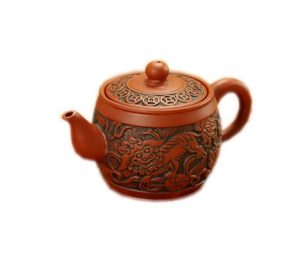 Picture of Panda Superstore PS-HOM367229011-EMILY02721 5.7 oz Ancient Animal Kylin Clay Teapot, Orange