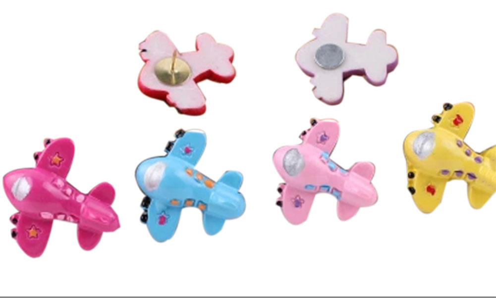 Resin Aircraft Design Pushpins Drawing Pin for School or Office - 6 Piece
