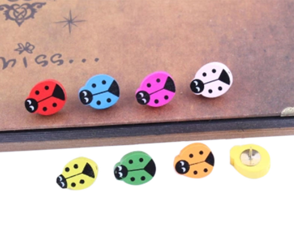 Ladybird Pushpins Drawing Pin for School or Office - 25 Piece