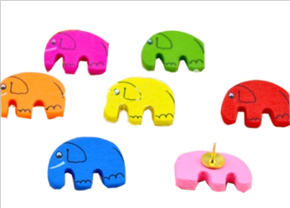 Cute Elephant Pushpins Drawing Pin for School or Office - 20 Piece