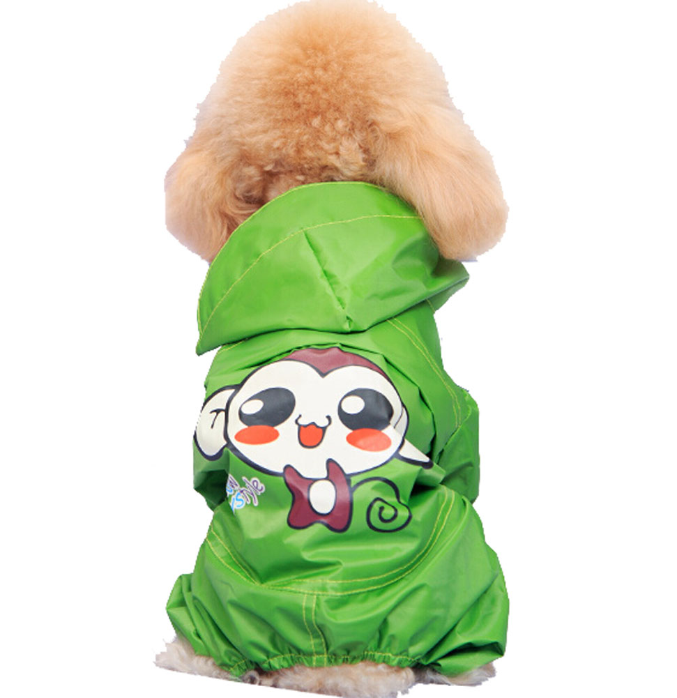 Picture of Panda Superstore PS-PET3024174011-ALAN01771 Cute Cartoon Raincoats for Dogs, Green - Large