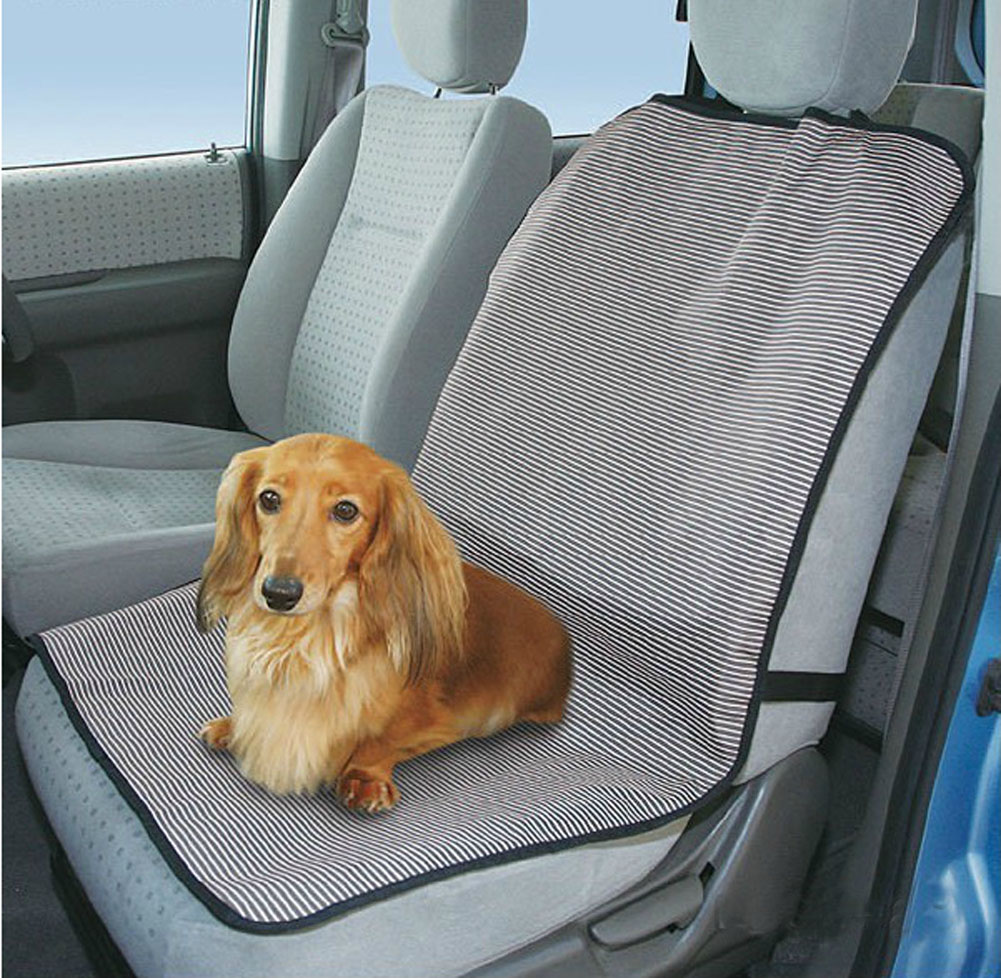 Picture of Panda Superstore PS-PET3024184011-YOUNG01094 24 x 39 in. Striped Single Seat Dog Car Seat Cover&#44; Light Gray - One Size