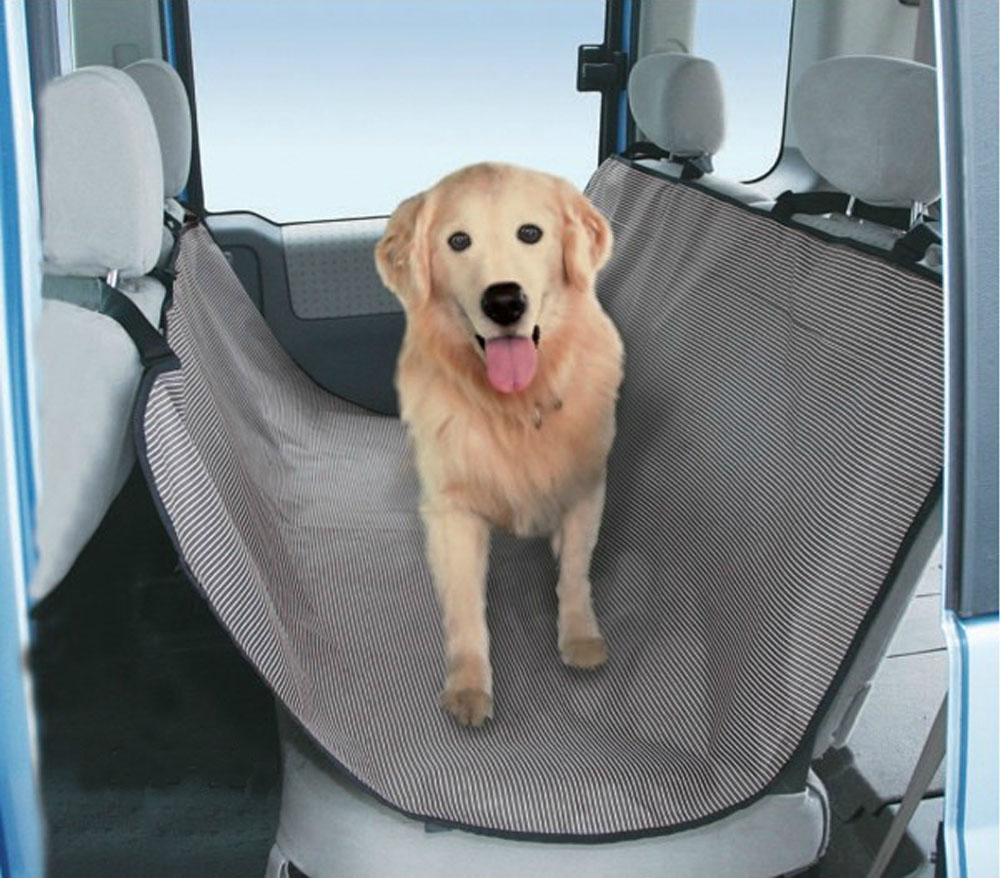 Picture of Panda Superstore PS-PET3024184011-YOUNG01095 51 x 53 in. Striped Bench Seat Dog Car Seat Cover&#44; Light Gray - One Size