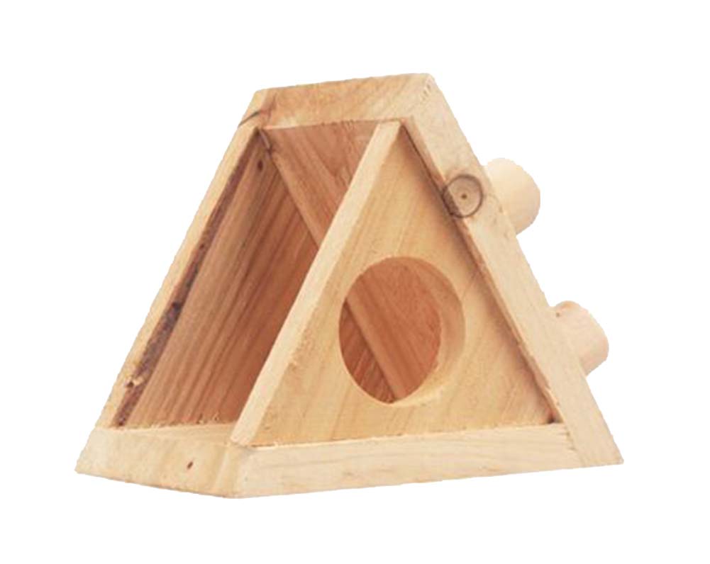 Picture of Panda Superstore PS-PET3048874011-SUSAN00968 Triangle Small Pet Hamster Wooden House