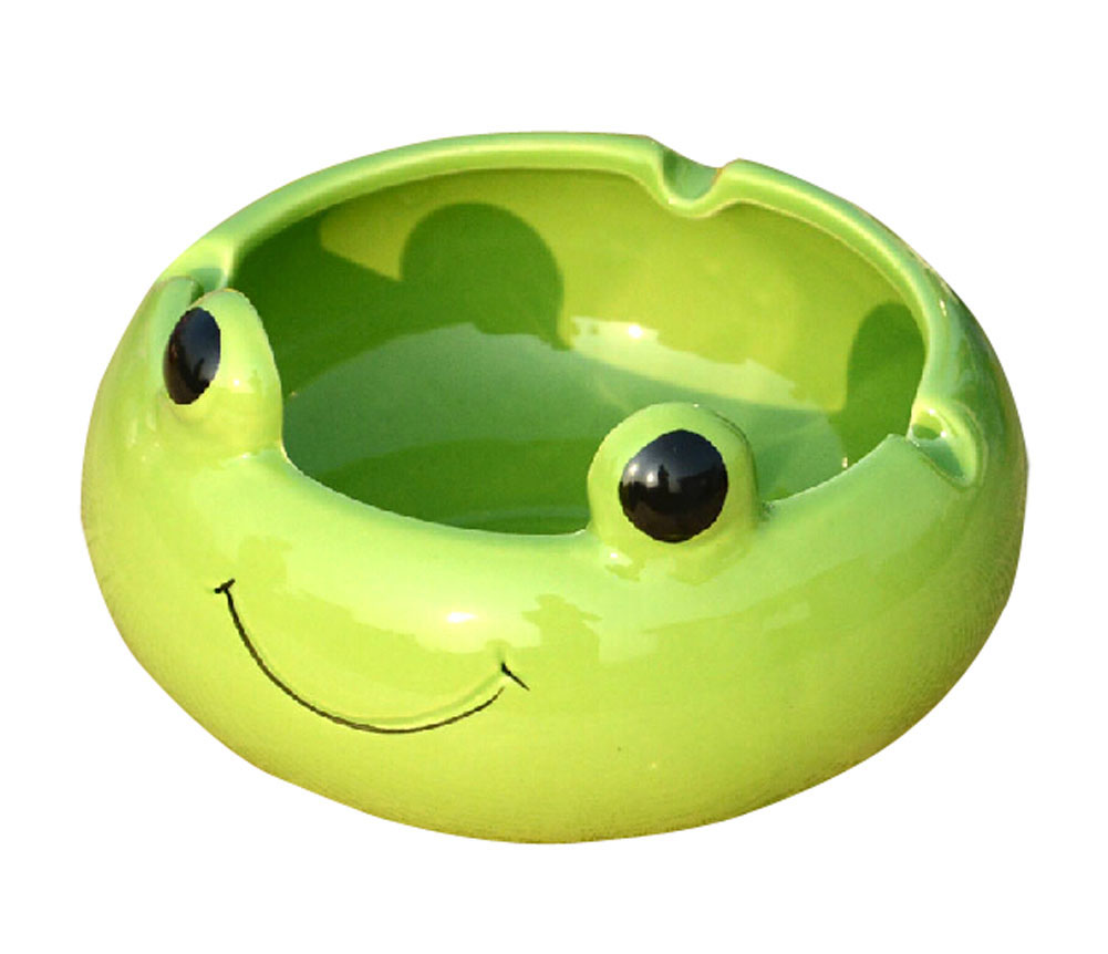 Creative Frog Ceramics Ashtray, Green