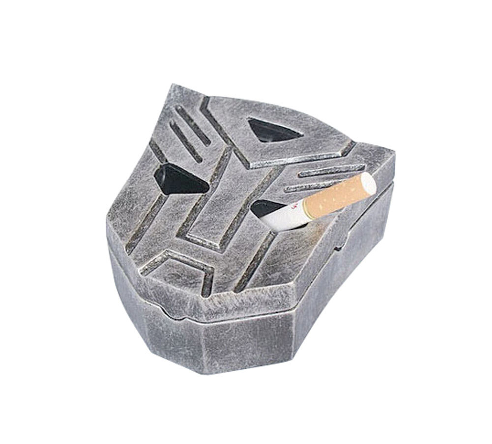Creative Gifts Resin Ashtrays with Lid, Silver
