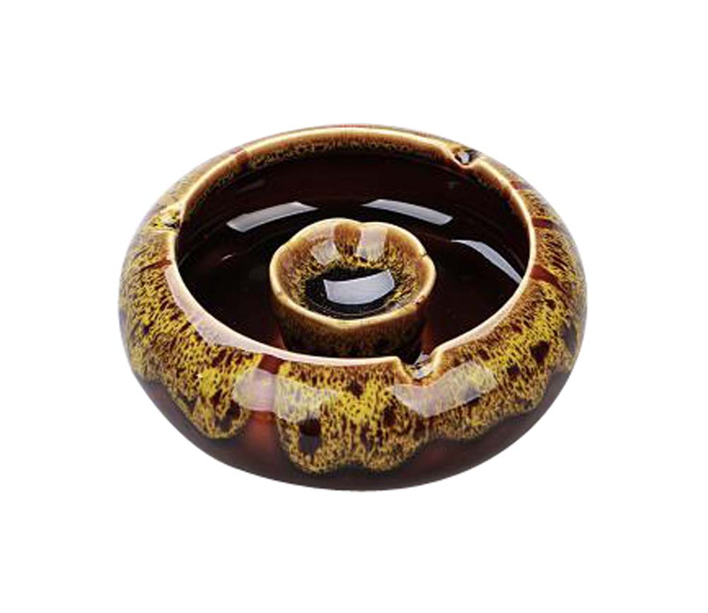 Functional Simple Home Office Decoration Ashtrays, Amber Yellow