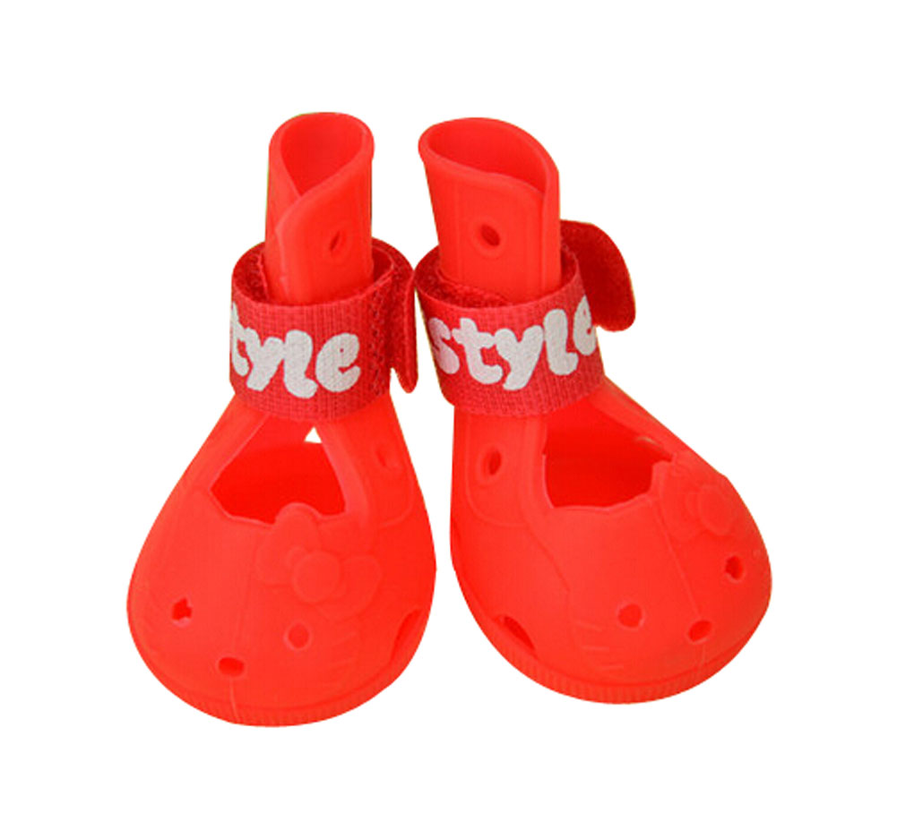 Picture of Panda Superstore PS-PET3024169011-ALAN00949 Cute Breathable Pet Dog Puppy Shoes Boots Dog Sandals, Red - Number 3 - 4 Piece