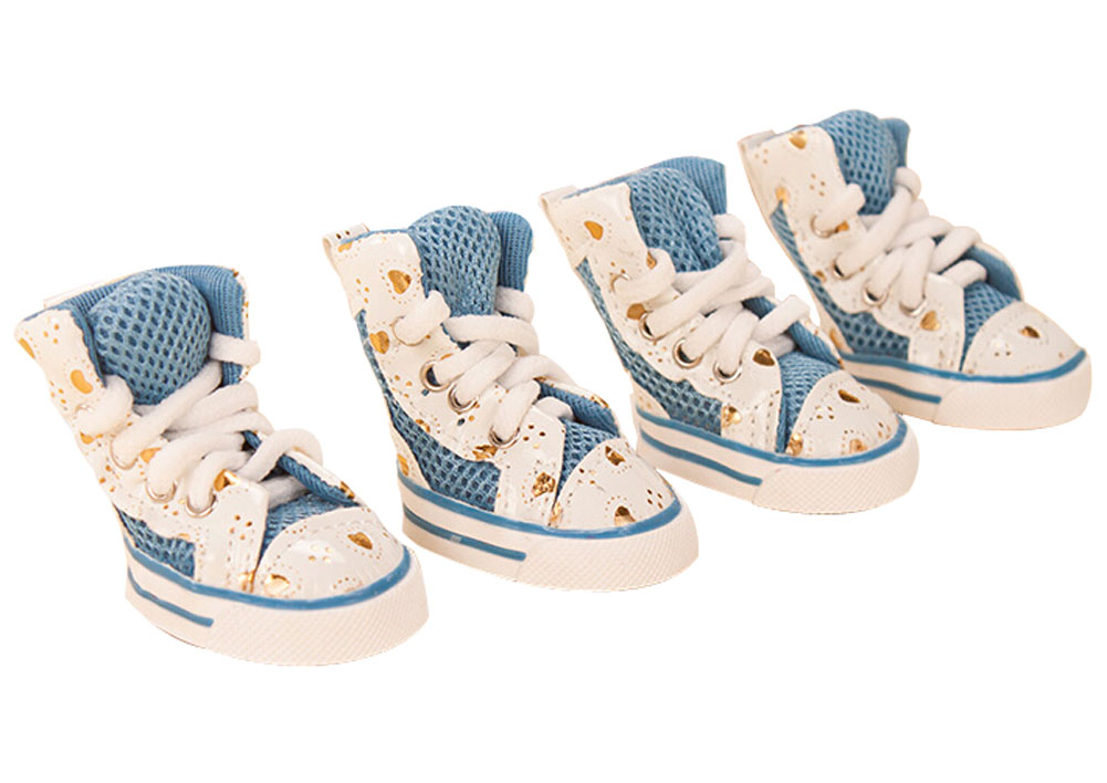 Picture of Panda Superstore PS-PET3024169011-ALAN01858 Fashion Breathable Mesh Pet Dog Puppy Shoes Boots, Blue - Number 2 - 4 Piece