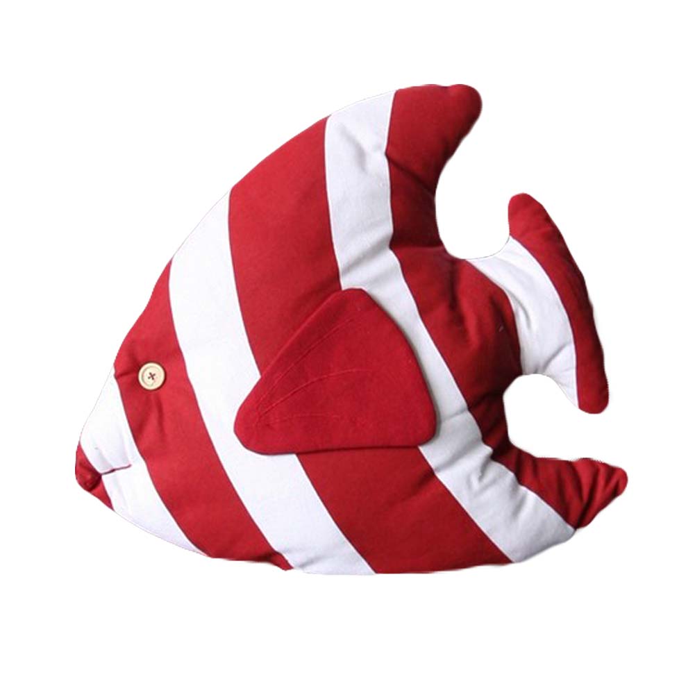 Tropical Fish Shape Throw Pillow for Couch, Red
