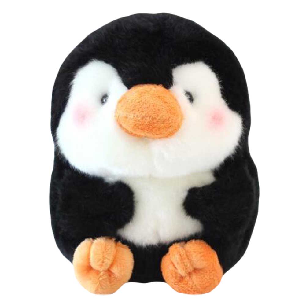 7 in. Penguin Stuffed Animal Plush Toy Sofa Cushion, Black & White