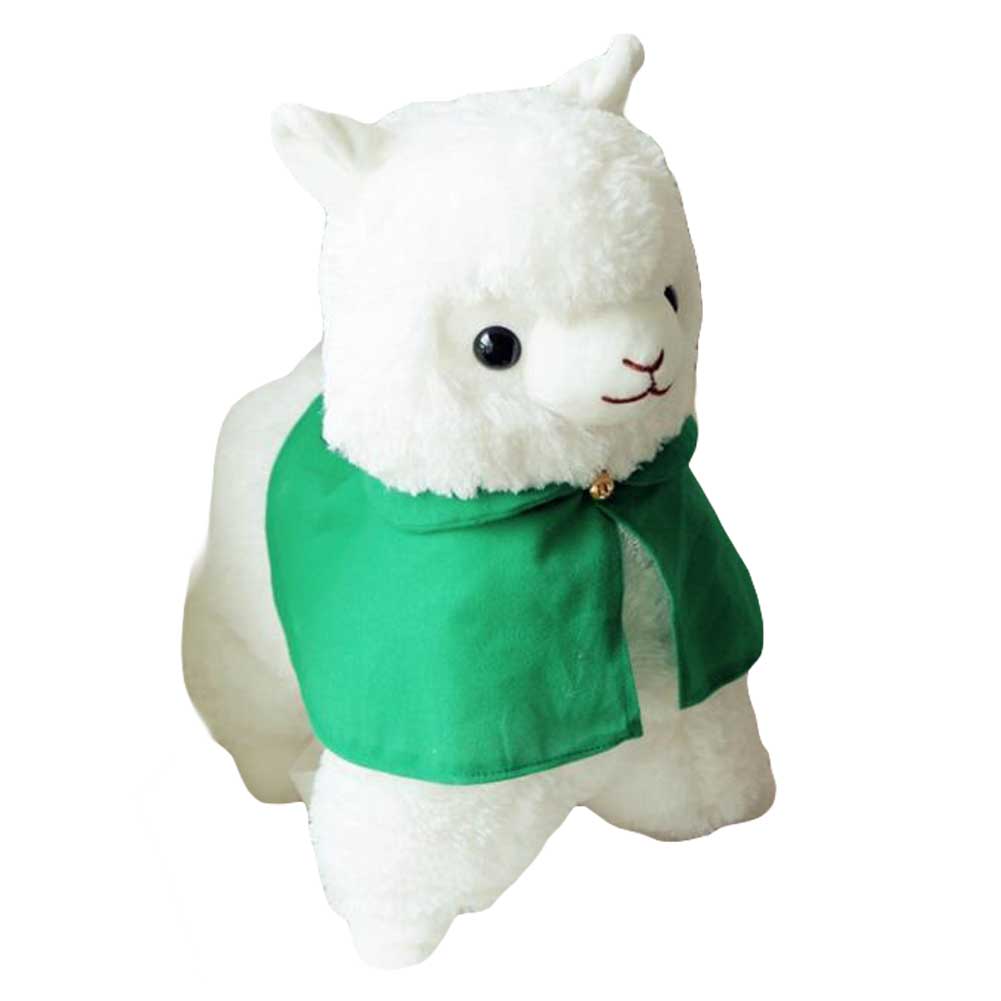 13 in. Alpaca Plush Doll 3D Stuffed Animal Throw Pillow Sofa Decoration Bed Cushion, White
