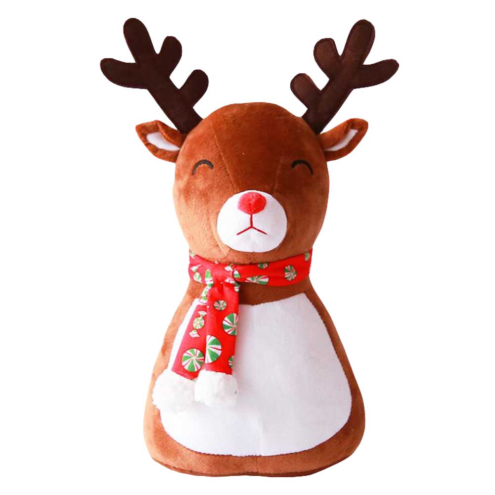 17 in. Elk Soft Stuffed Cushion Plush Christmas Decoration Sofa Throw Pillow