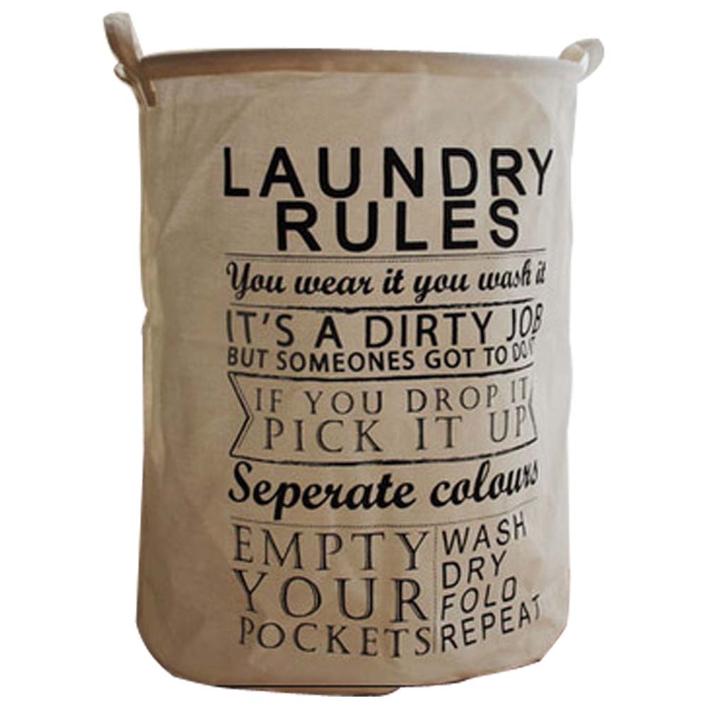 Durable Linen Retro Style Waterproof Laundry Basket for Dirty Clothes, White