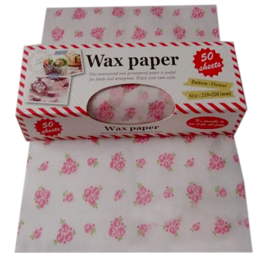 Picture of Panda Superstore PS-HOM678533011-DORIS00297-BK 9.8 x 8.6 in. Rose Pattern Wax Greaseproof Tray Paper Wrapping Paper, Transparent