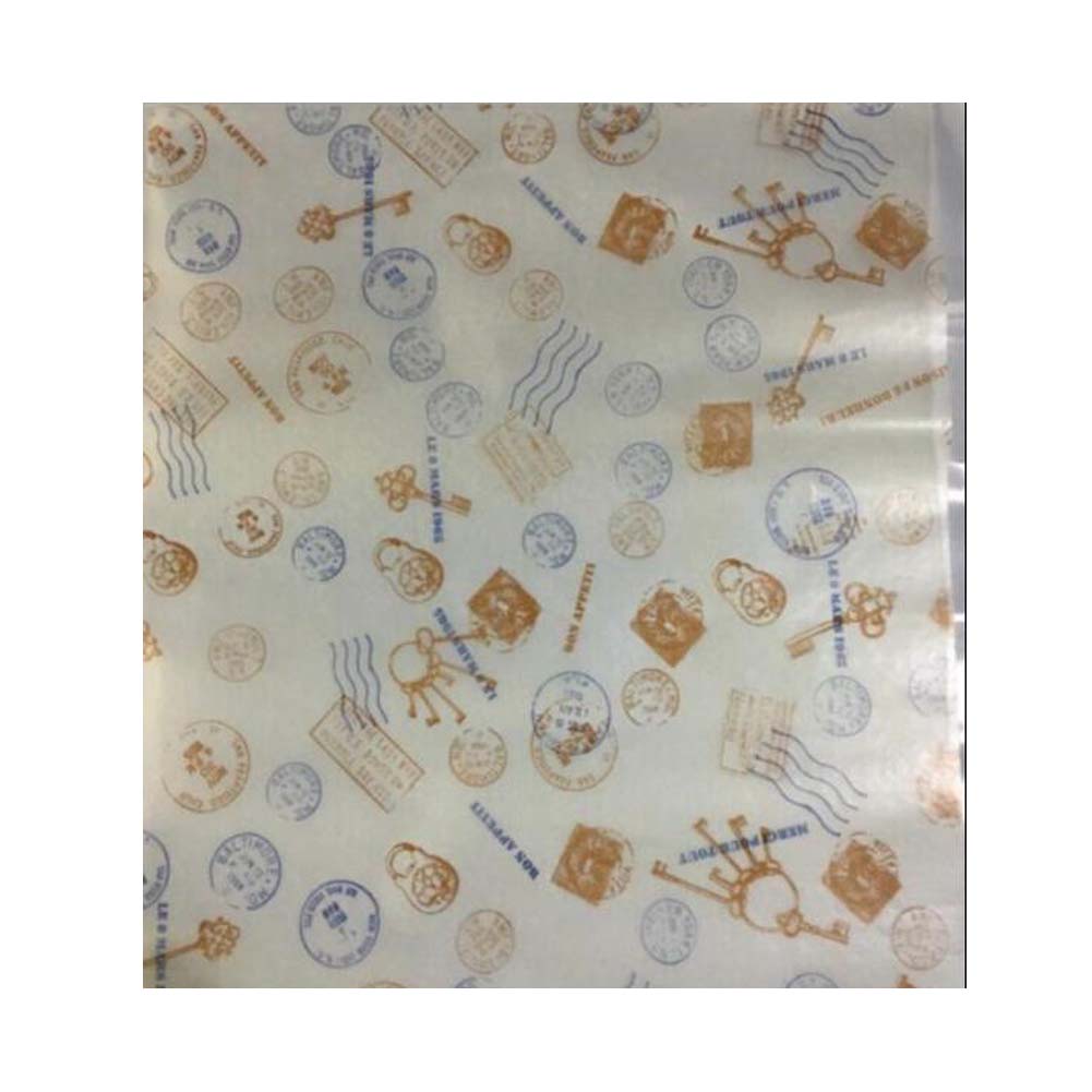 Picture of Panda Superstore PS-HOM678533011-DORIS00299-BK 8.5 x 9.8 in. Sandwich Tray Stamp Pattern Wax Greaseproof Baking Paper