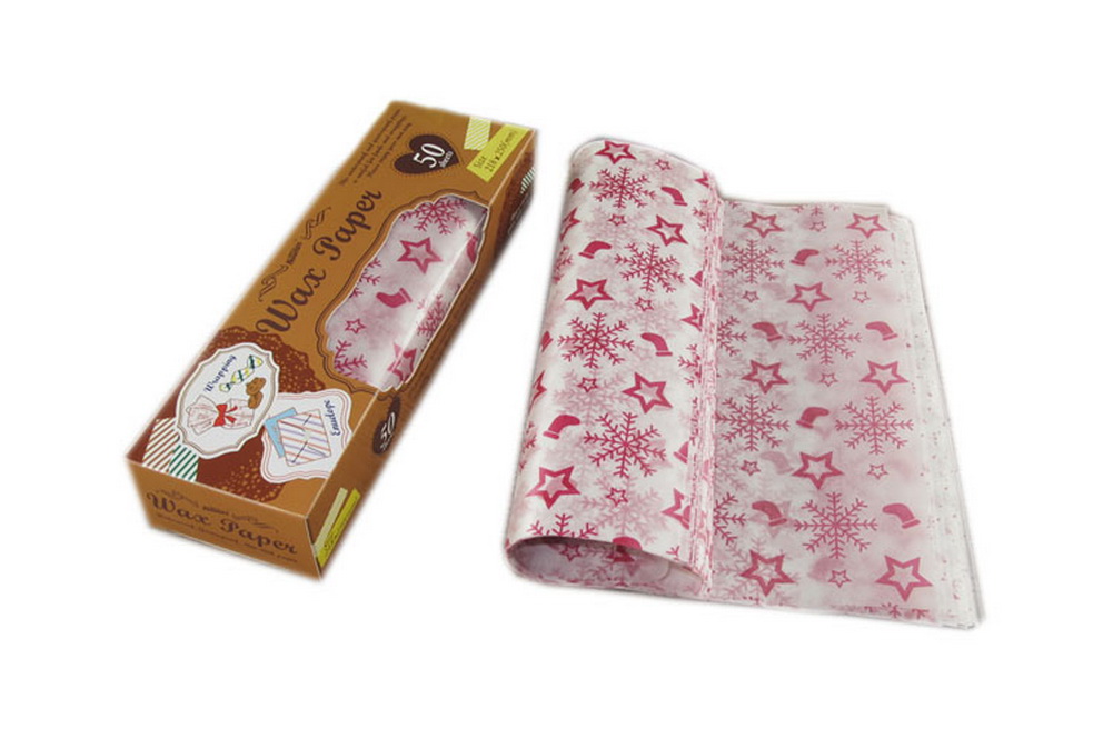 Picture of Panda Superstore PS-HOM678533011-EMILY02349 Fried Food Oil-Proof Cute Snowflake Baking Paper, Red - 50 Piece