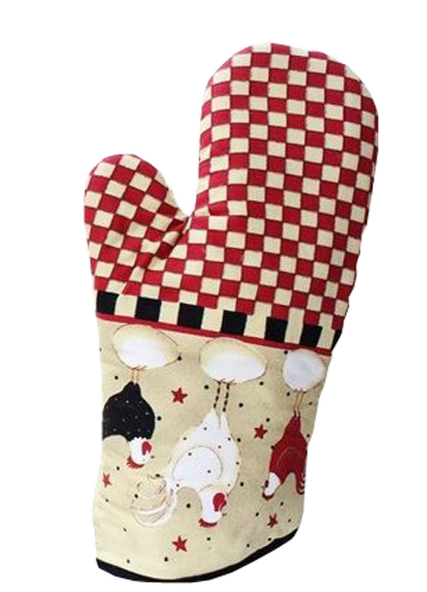 Picture of Panda Superstore PS-HOM678536011-JENNY00048 Fashion Comfortable & Cute Cartoon Cotton Oven Mitts, Red - Pack of 2
