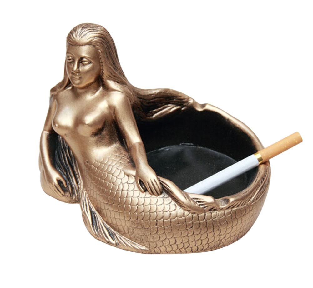 Creative Gifts Fashion Practical Mermaid Ashtray, Gold