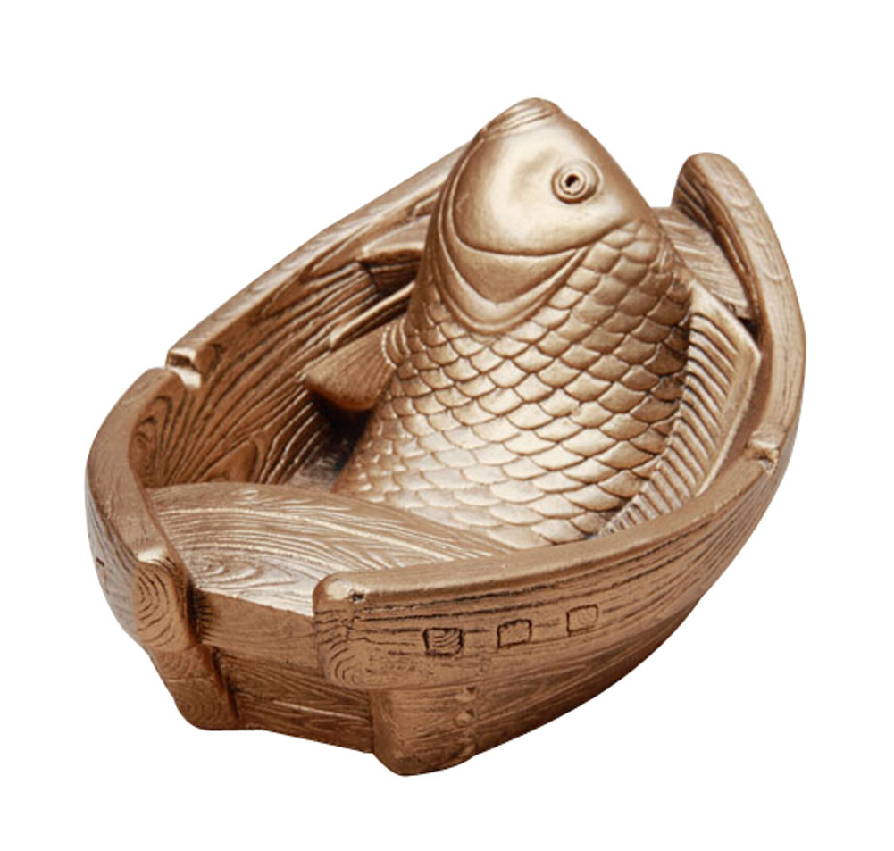 Creative Gifts Fashion Practical Fish Ashtray, Gold