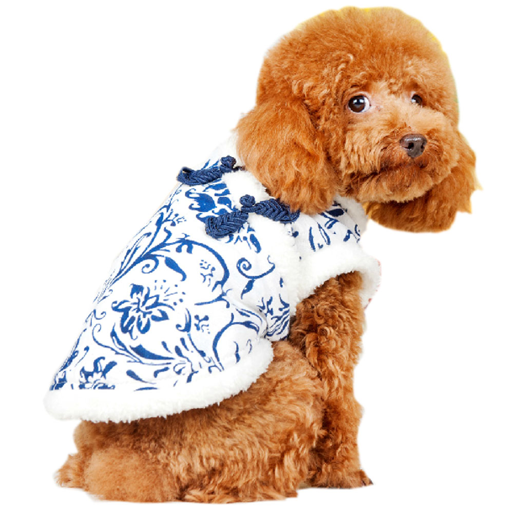 Picture of Panda Superstore PS-PET2975313011-YOUNG00902 Porcelain Clothing Dog Apparel for Bust&#44; Blue & White - 15-17 in.