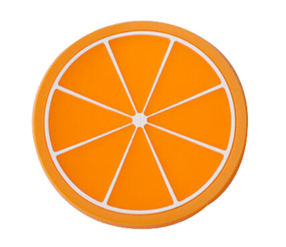 Picture of Panda Superstore PS-HOM3742001-RAY00042 Lovely Fruit Cup Mats Kitchenware Round Coasters Bowl Mats, Orange - Set of 5