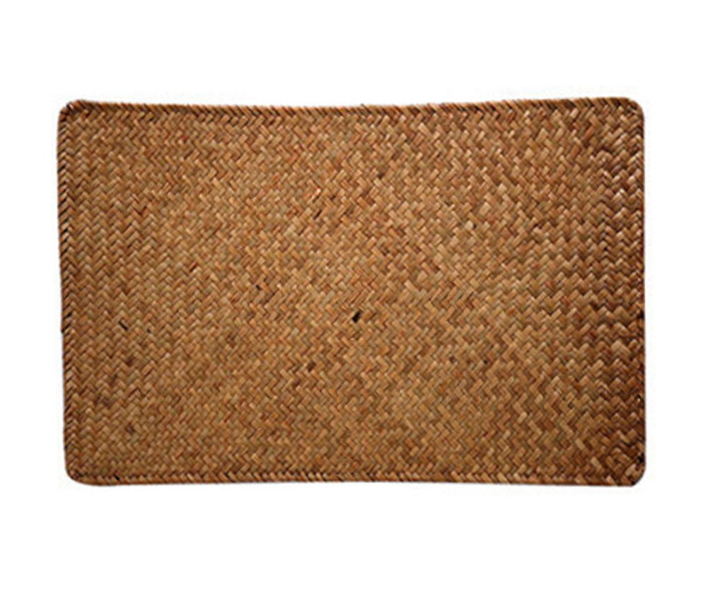 Picture of Panda Superstore PS-HOM3742001-RAY00106 Natural Rectangle Rattan Placemats Insulation Pad, Orange - 30 x 45 cm