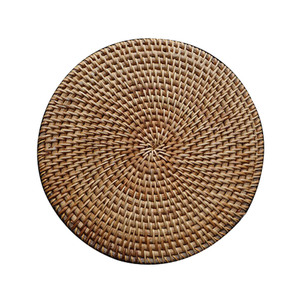 Picture of Panda Superstore PS-HOM3742001-RAY00109 Natural Round Rattan Insulation Pad Placemats, Natural Color - 25 cm