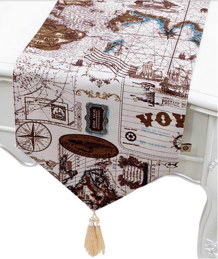 Picture of Panda Superstore PS-HOM3742021-LILY01326 Retro Coffee Elegant Table Runners Table Cloth