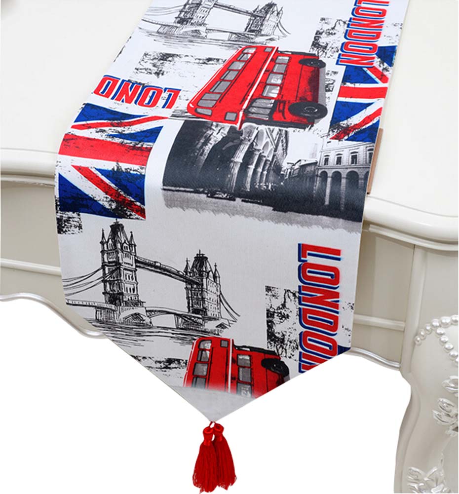 Picture of Panda Superstore PS-HOM3742021-LILY01329 33 x 200 cm British Style Coffee Table Runners Tablecloths