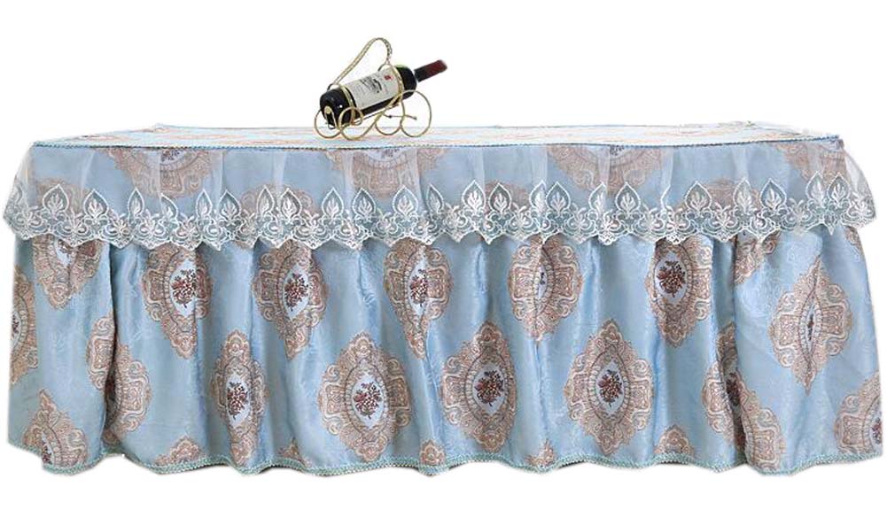Picture of Panda Superstore PS-HOM3742031-YAN00727 Palace Style Cover Coffee Dustproof Lace Tablecloth, Light Blue