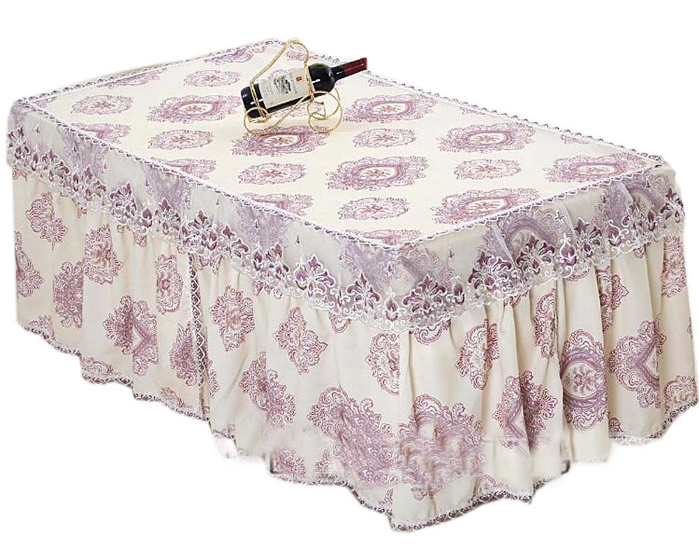 Picture of Panda Superstore PS-HOM3742031-YAN00729 Palace Style Cover Coffee Tablecloth Dustproof Lace Tablecloth, Purple